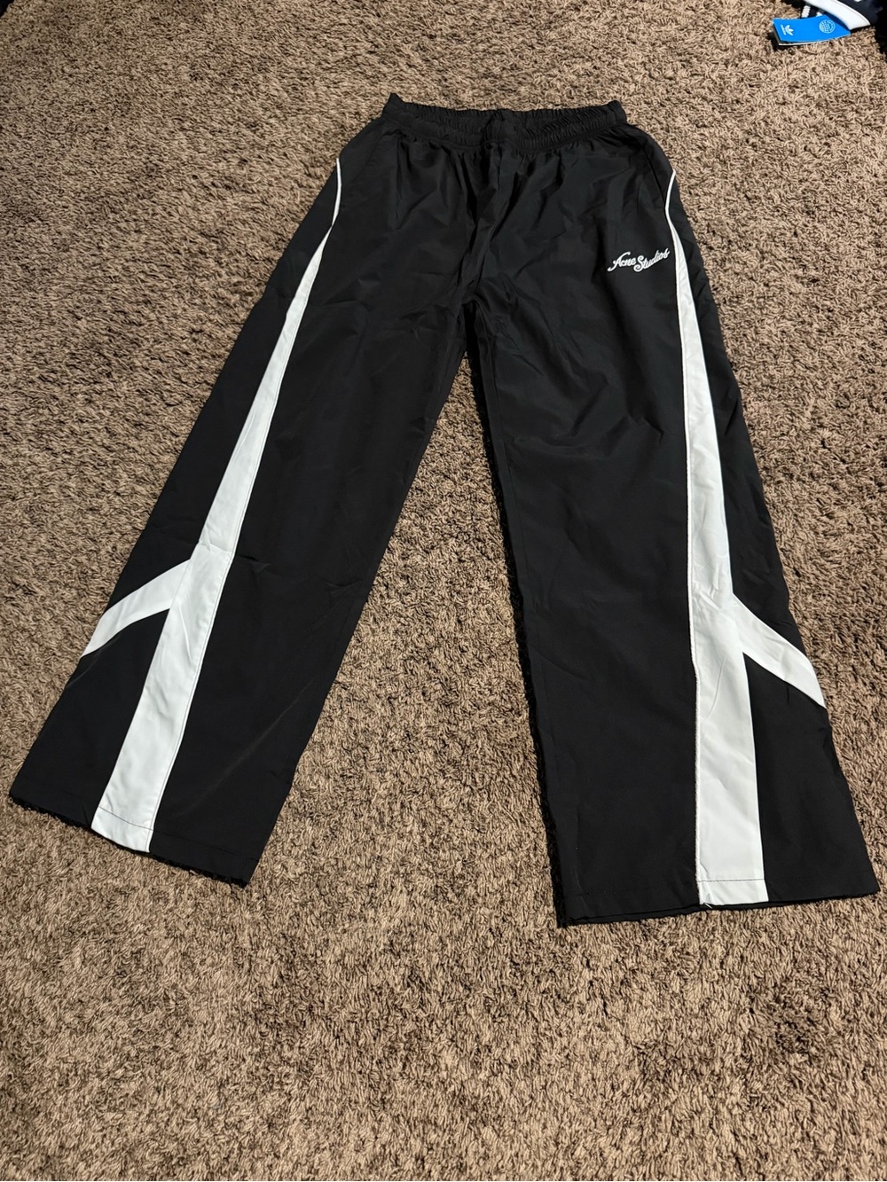 Acne Studio Black Sweatpants Trouser with White Side Panels